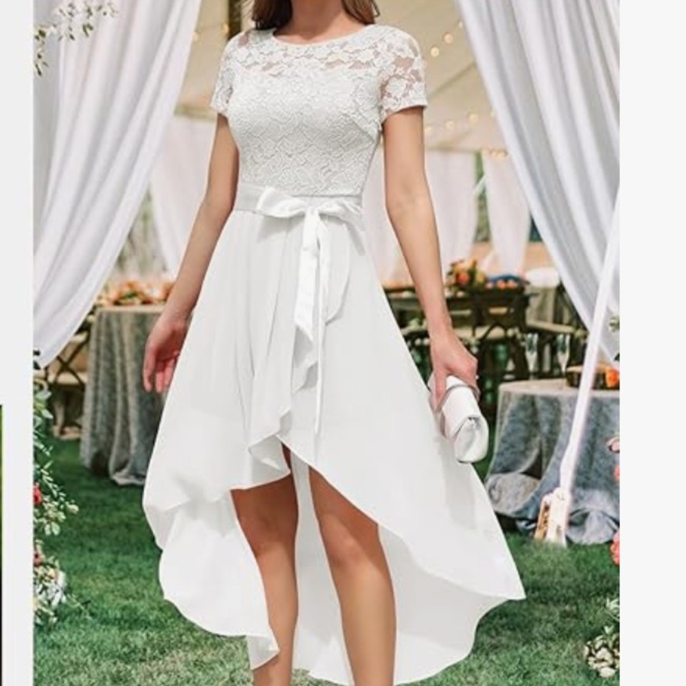 Elegant White Lace wedding Dress